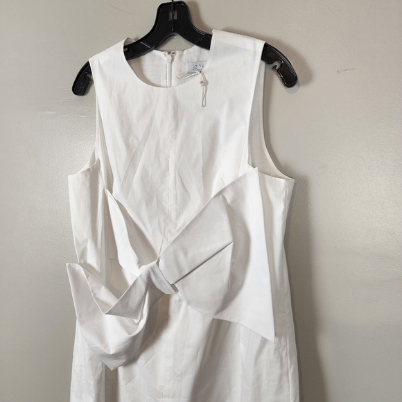 Pearl Lela Rose poplin bow white dress, size 8, nwot - Picture 4 of 9